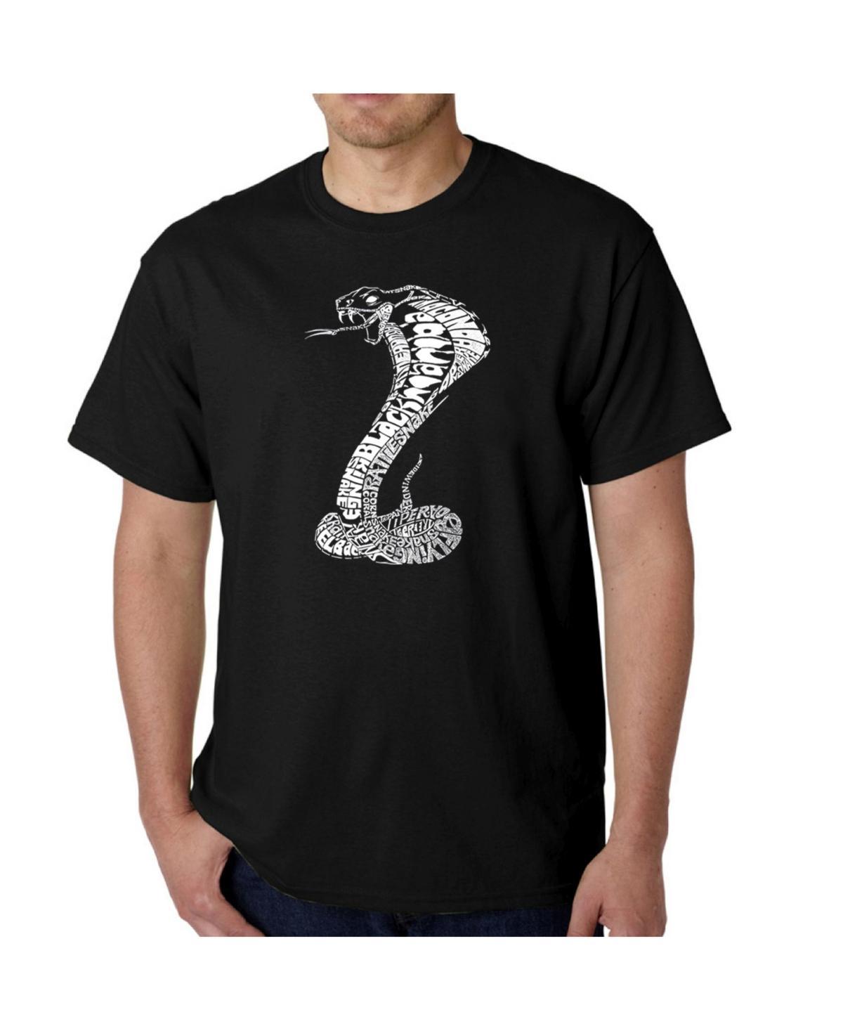 La Pop Art Mens Word Art T-Shirt - Types of Snakes Product Image