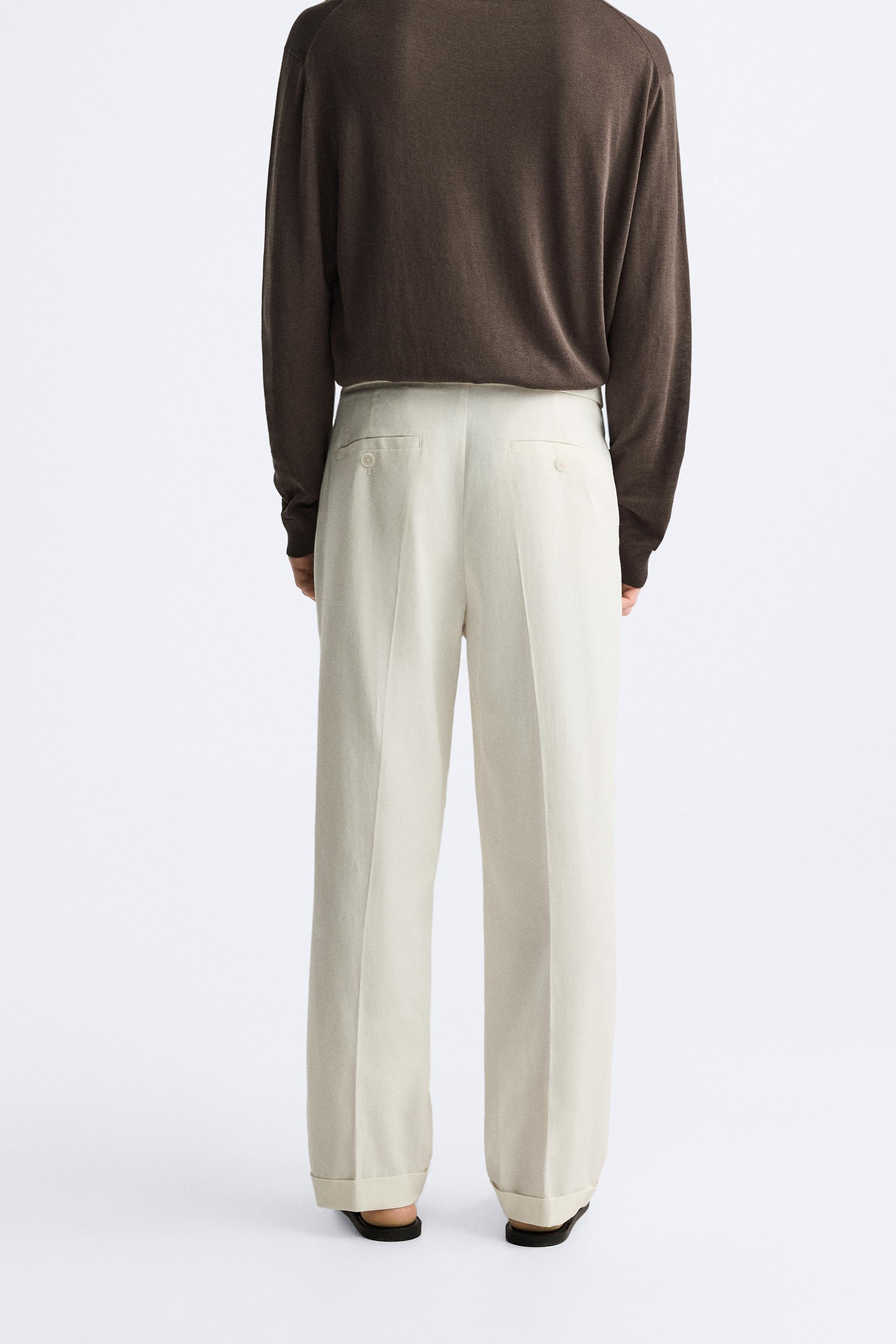 BELTED COTTON - LINEN PANTS Product Image