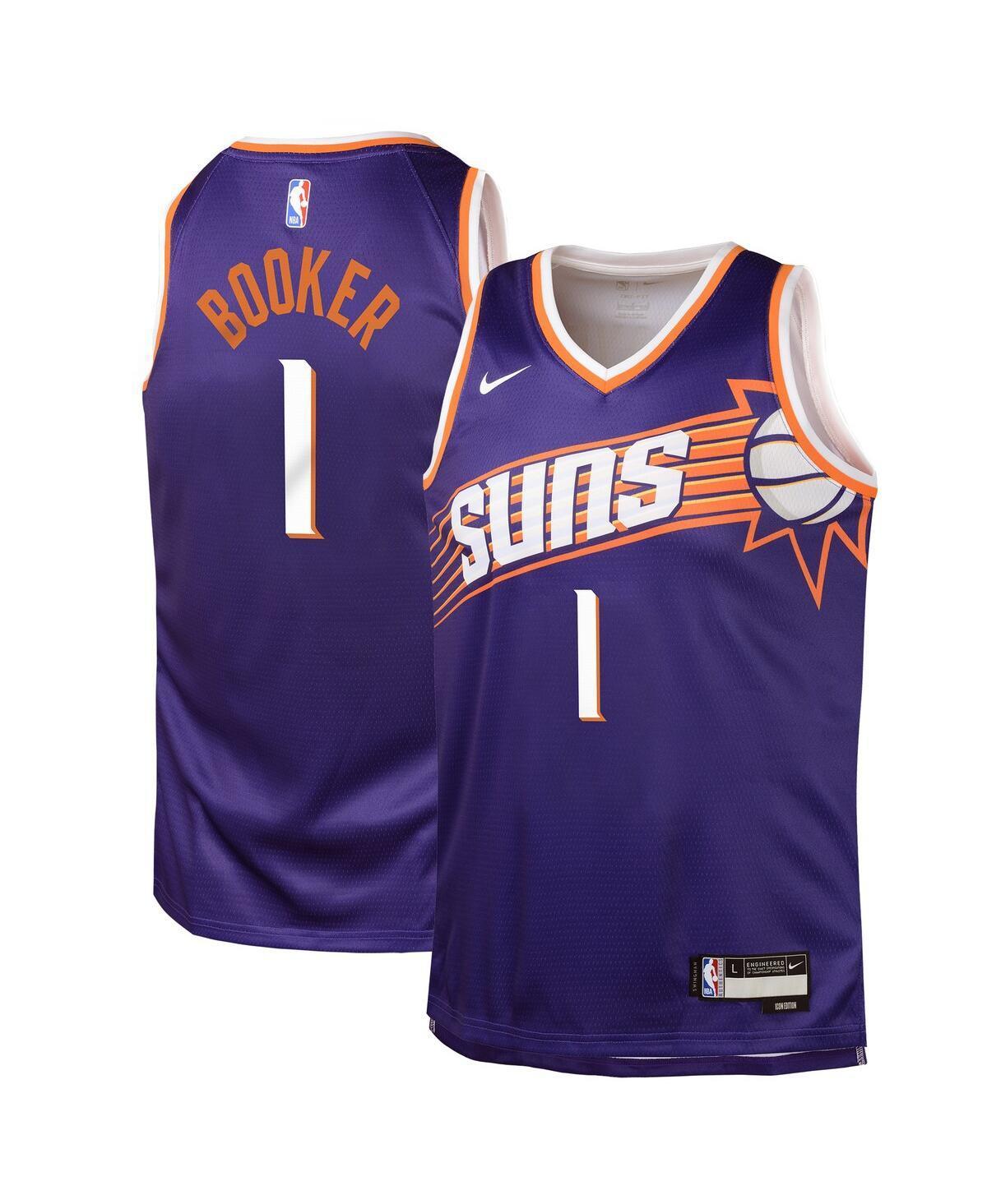 Big Boys Nike Devin Booker Purple Phoenix Suns Swingman Jersey - Icon Edition - Purple Product Image