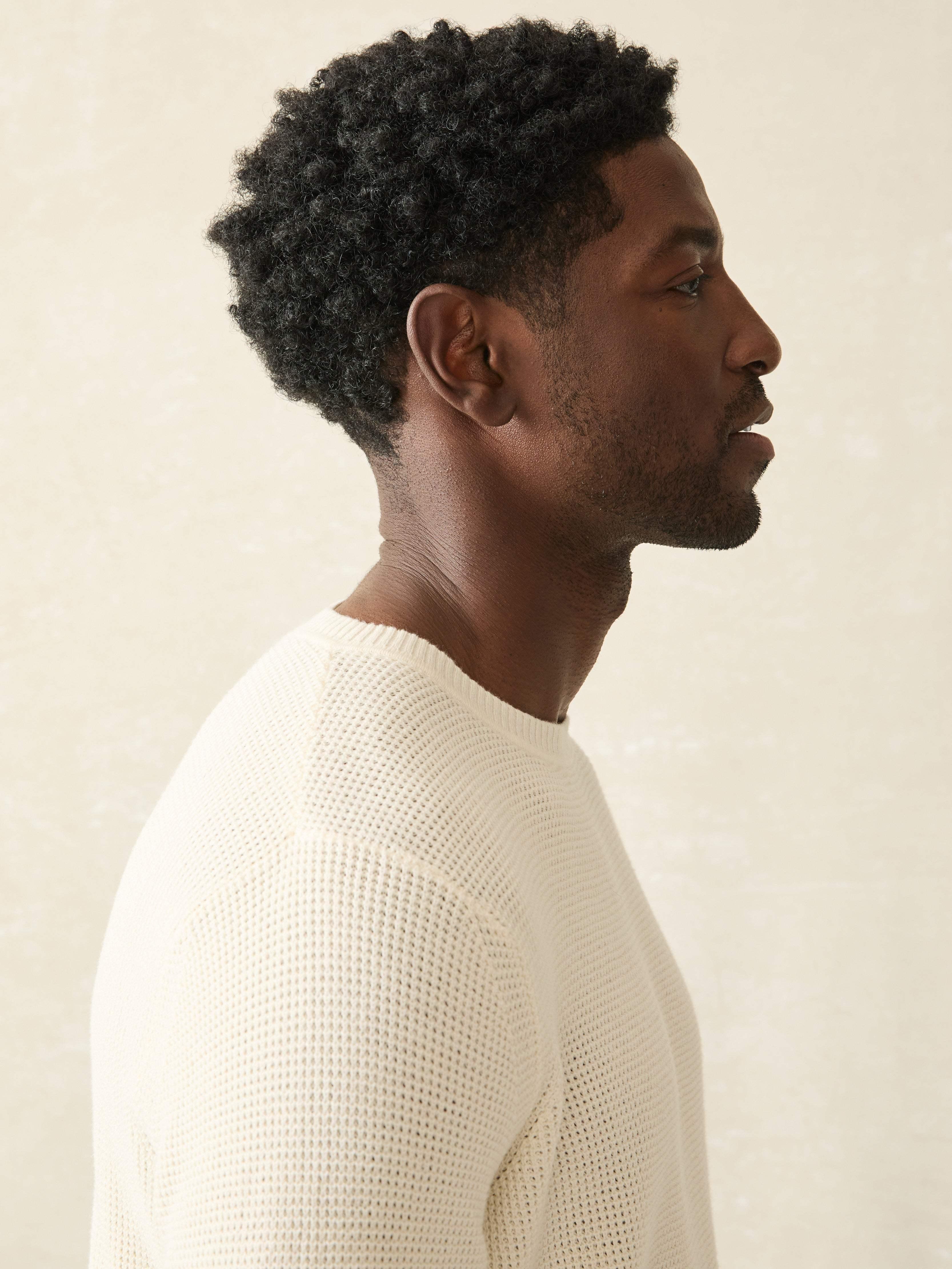 Sunwashed Crewneck Sweater - White Shell Male Product Image