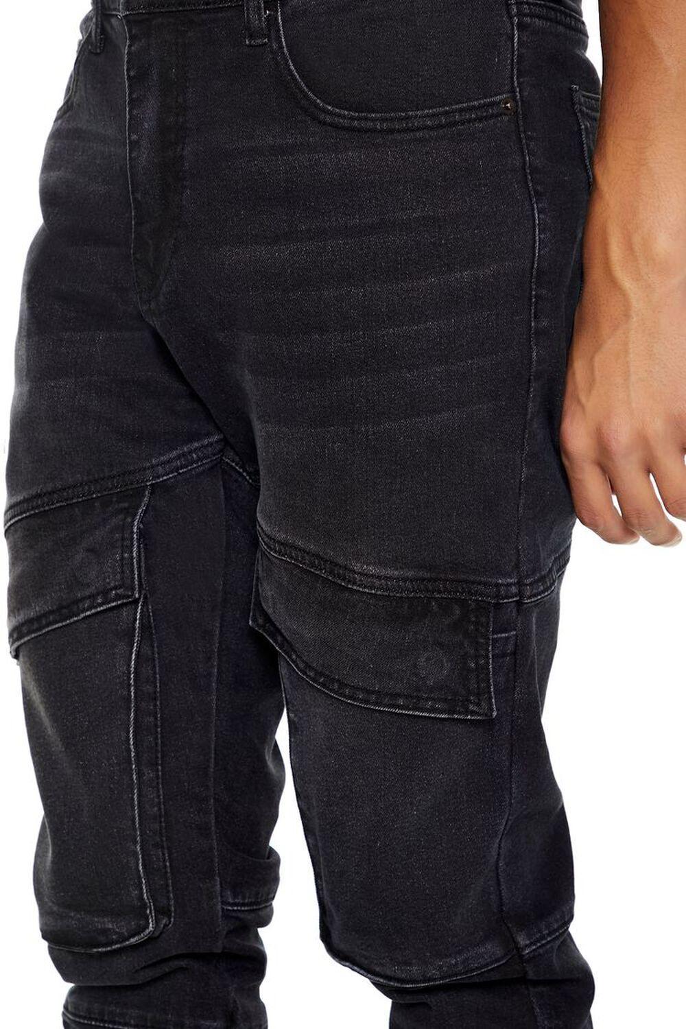 Slim-Fit Mid-Rise Cargo Jeans | Forever 21 Product Image