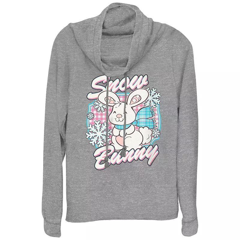 Womens Strawberry Shortcake Snow Bunny Cowlneck Graphic Lightweight Long Sleeve Gray Grey Product Image