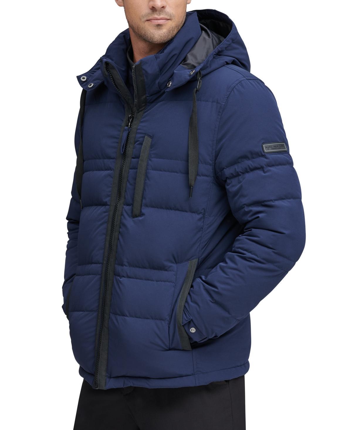 Marc New York Mens Huxley Crinkle Down Jacket with Removable Hood Product Image