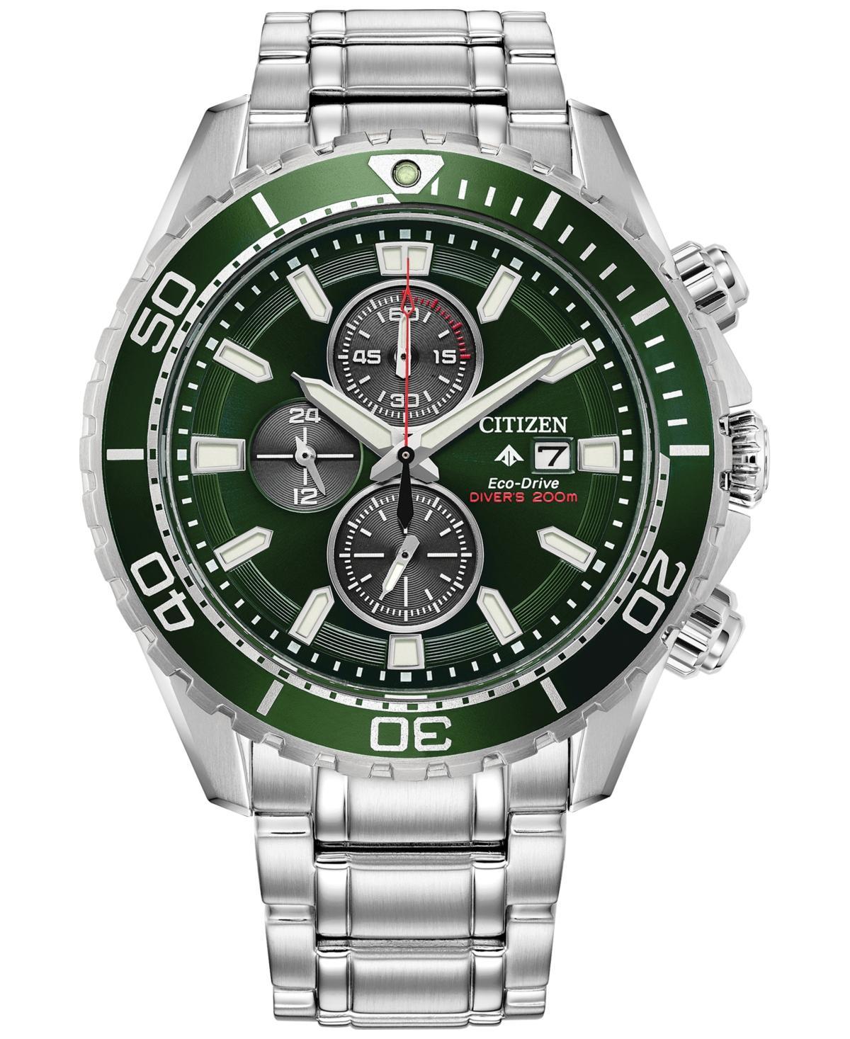 Men's Citizen Eco-DriveÂ® Promaster Dive Chronograph Watch with Green Dial (Model: Ca0820-50X) Product Image