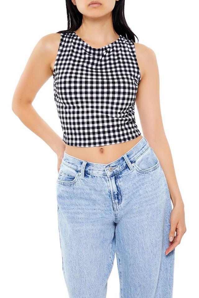 Gingham Sleeveless Crop Top | Forever 21 Product Image