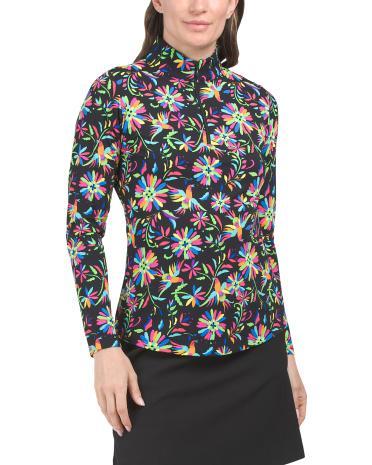 UPF 50 Plus Printed Quarter Zip Top for Women Product Image