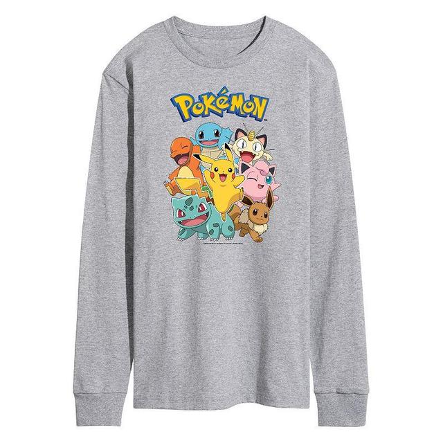 Mens Pokmon Character Group Long Sleeve Tee Med Grey Product Image