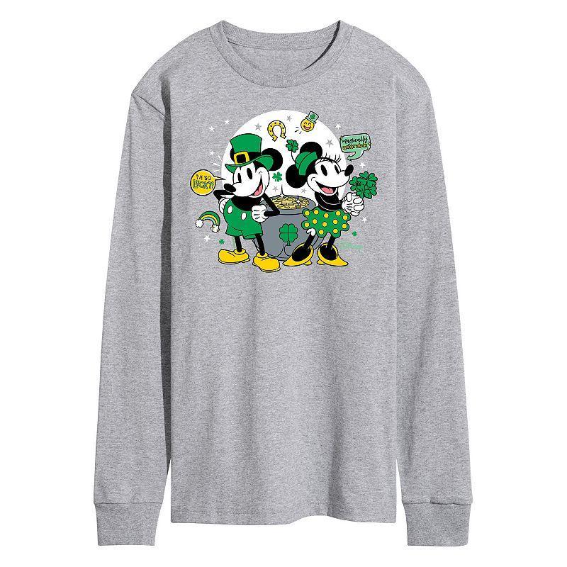 Disneys Mickey & Minnie Mouse Mens Pot Of Gold Long Sleeve Graphic Tee Product Image