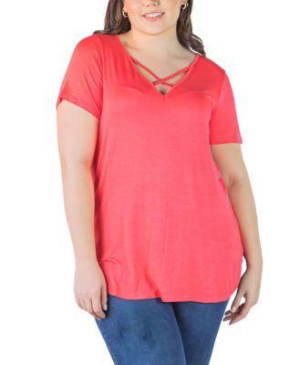 Plus Size V-neck T-shirt Tunic Top product image