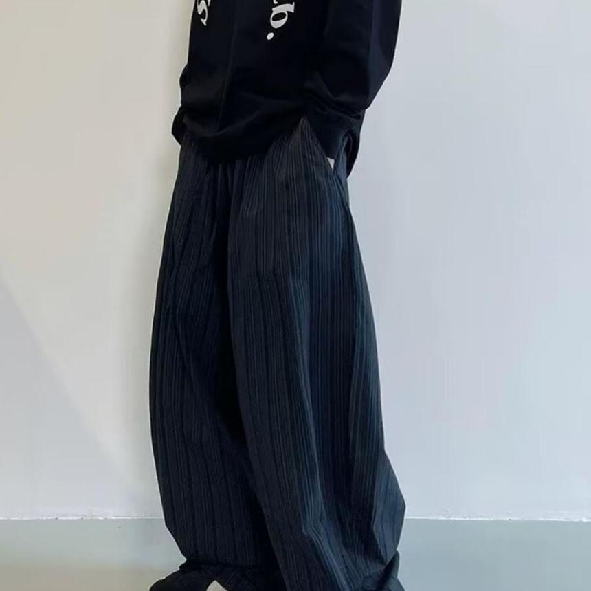 Mid Waist Striped Wide Leg Pants Product Image