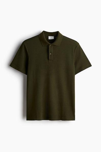 Regular Fit Textured-Knit Polo Shirt Product Image