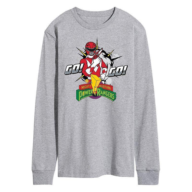 Mens Power Rangers Red Ranger Tee Med Grey Product Image