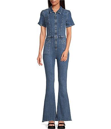 Free People Jayde Denim Flared Jumpsuit Product Image