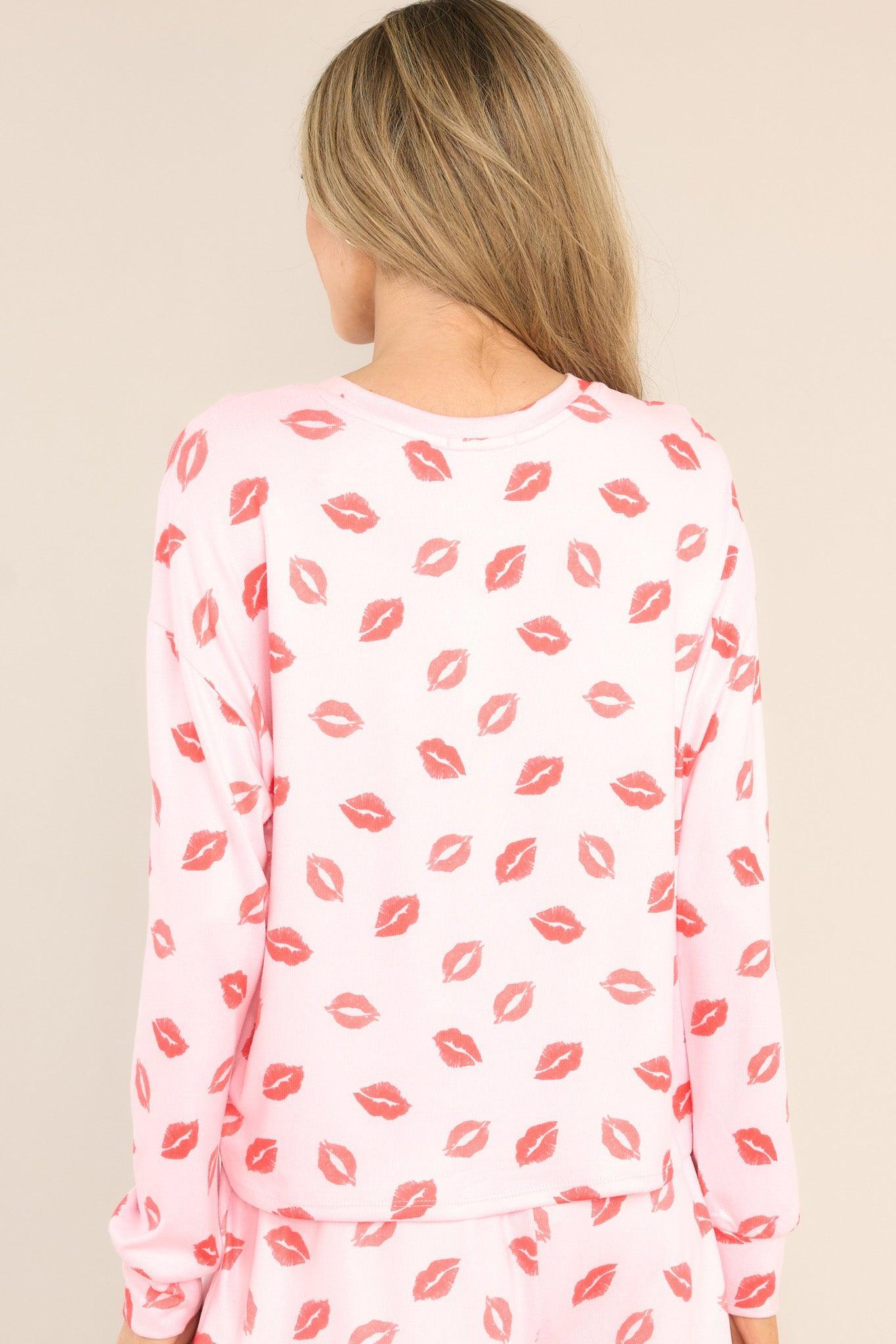 Z Supply Z-Supply Pucker Up Kisses Cotton Candy Long Sleeve Top Pink Product Image