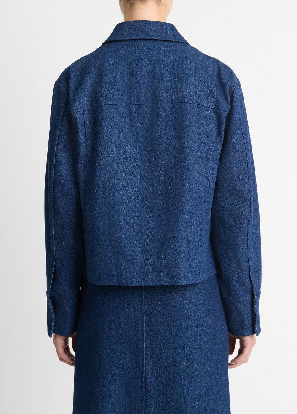 Polished Italian Indigo Cotton Jacket Product Image