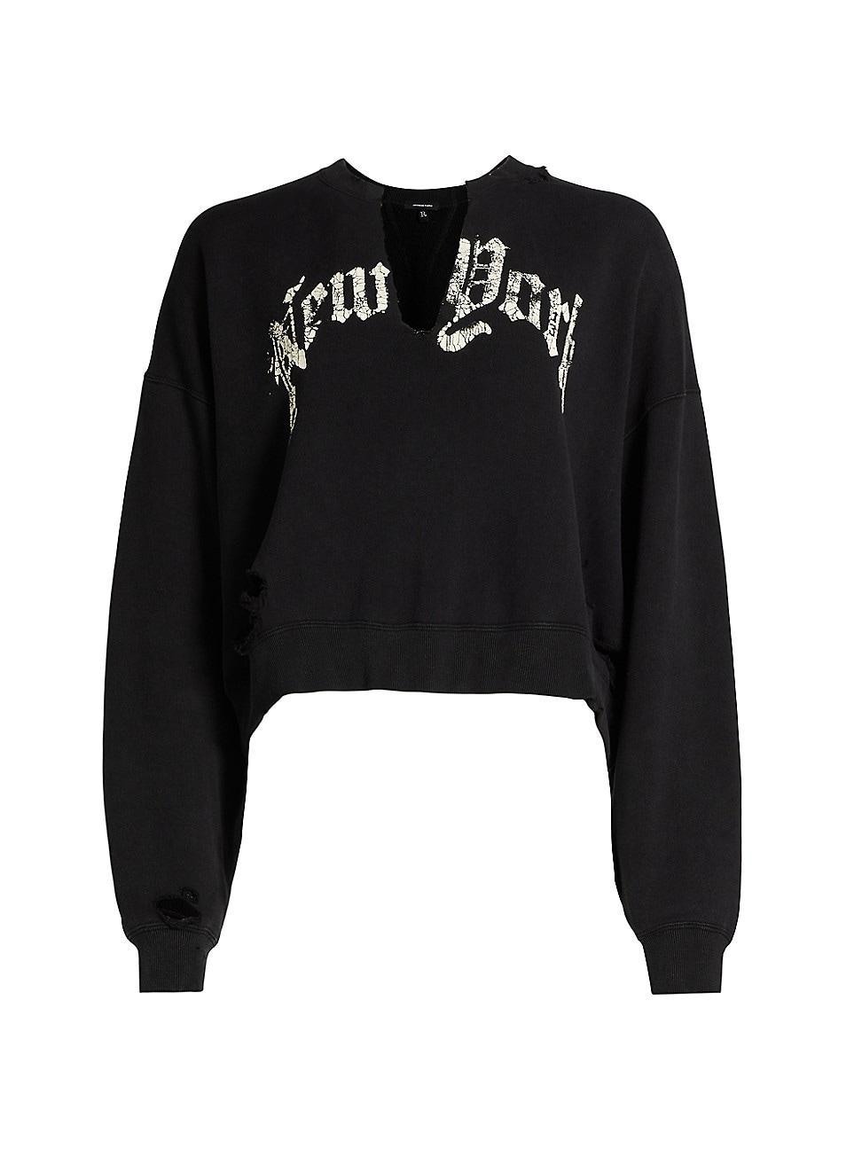 Womens New York Crop Sweatshirt Product Image