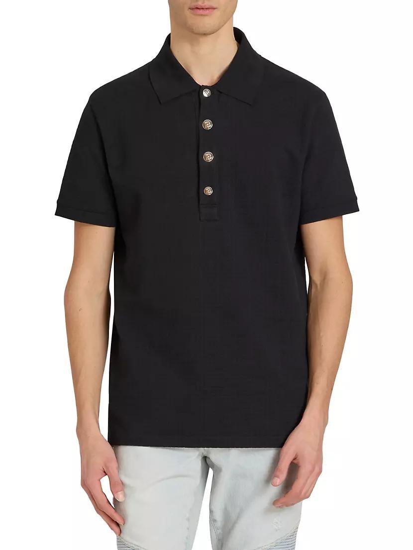 Jacquard Logo Stretch-Cotton Polo Shirt Product Image