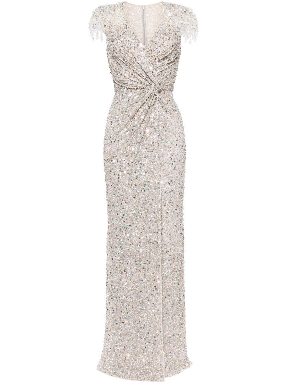 JENNY PACKHAM Wonderful Sequin-embellished Gown In Grey Product Image