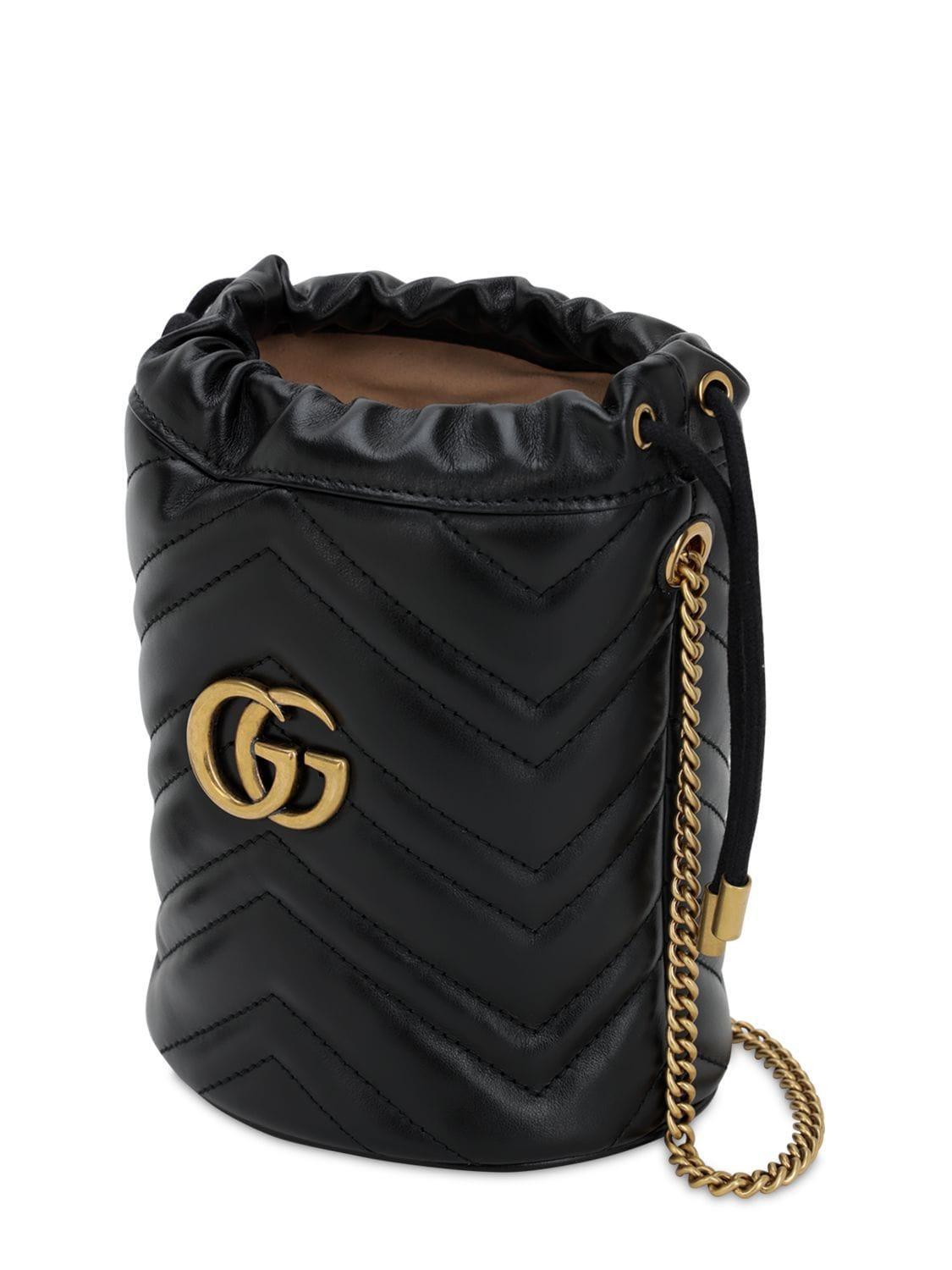 GUCCI Gg Marmont Mini Bucket Bag In Black Product Image