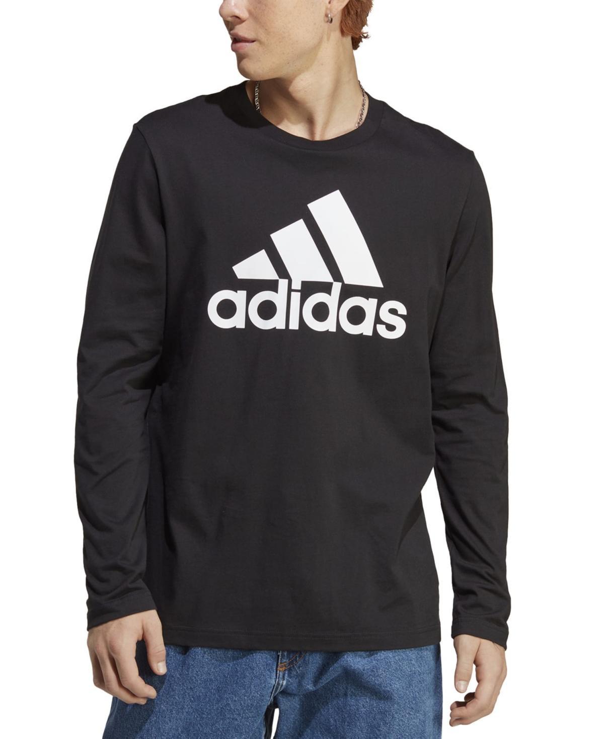 adidas Essentials Long Sleeve Tee Medium Grey Heather 2XL Mens Product Image