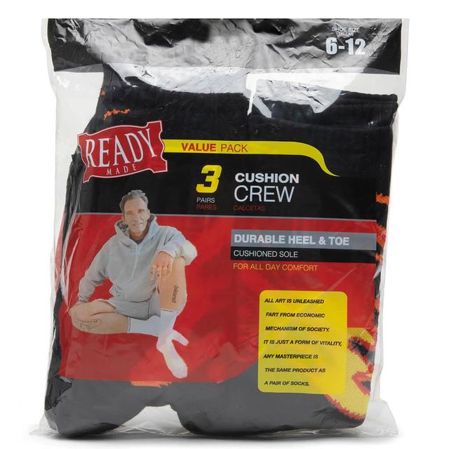 3 Pack Crew Socks - Fire/Black Male Product Image