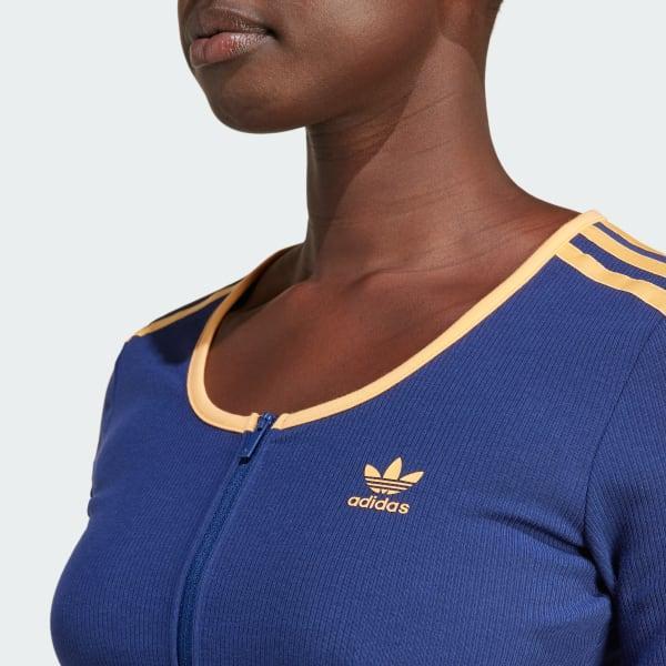 adidas Originals Rib Short Sleeve Full-Zip Top Product Image