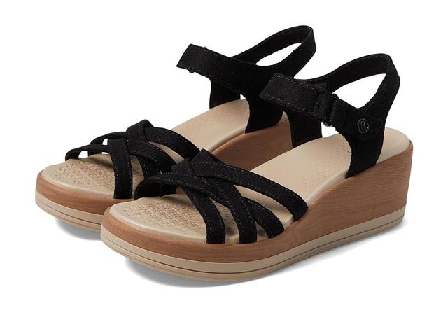 Bzees Rhythm Wedge Strappy Sandals Fabric) Women's Sandals Product Image