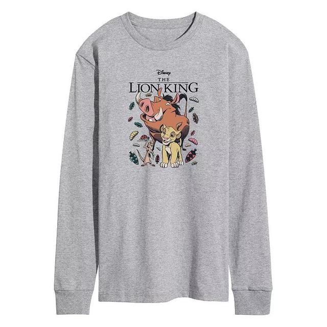 Disneys Lion King Mens Bugs Long Sleeve Graphic Tee Grey Gray Product Image