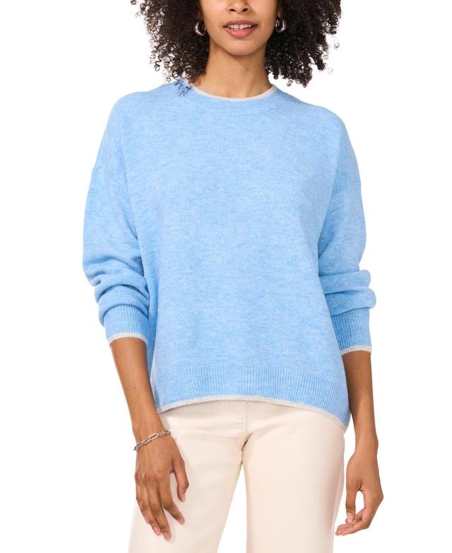 Vince Camuto Womens Tipped Crewneck Sweater Product Image