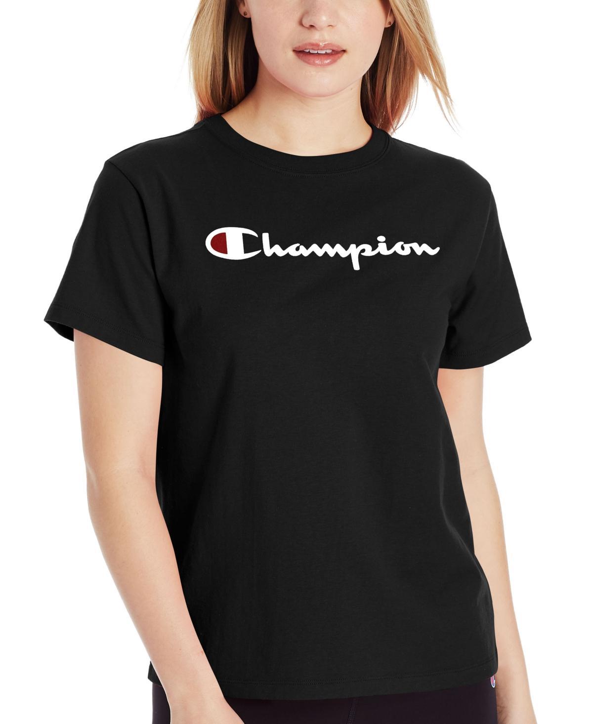 Champion Womens Cotton Classic Crewneck Logo T-Shirt Product Image