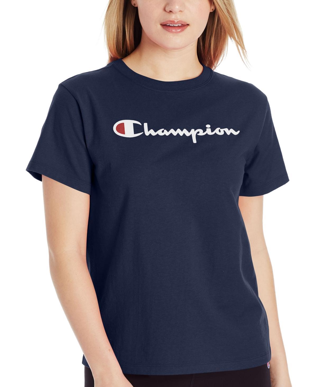 Champion Womens Cotton Classic Crewneck Logo T-Shirt Product Image