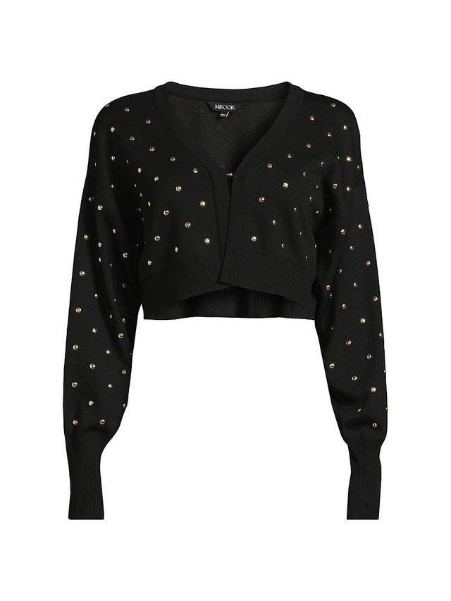 Womens Studded Cropped Cardigan Product Image