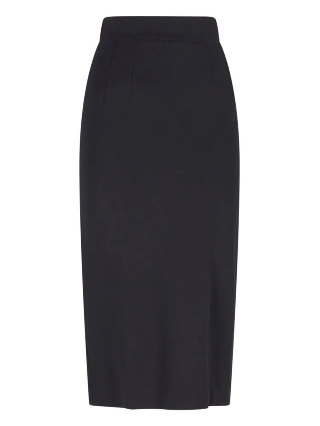 Slits Detailed Pencil Skirt In Black product image