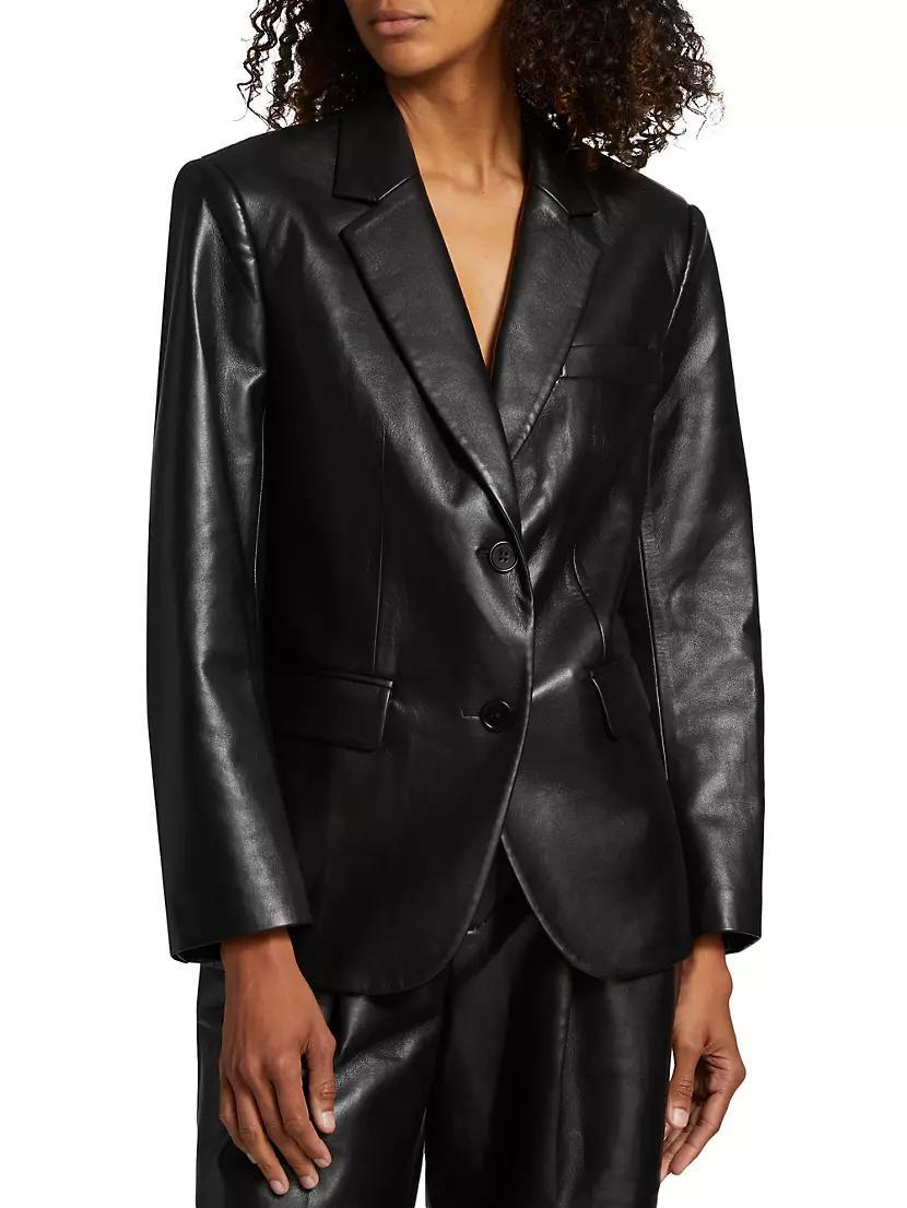 Faux Leather Blazer Product Image