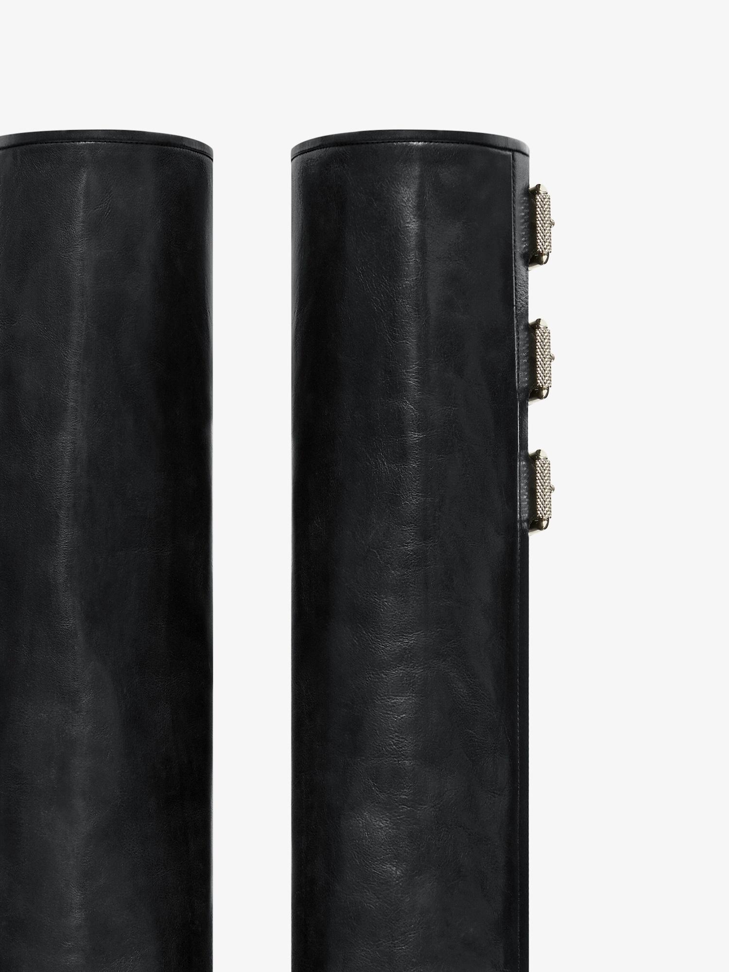 Shark Lock Buckles boots in leather Product Image