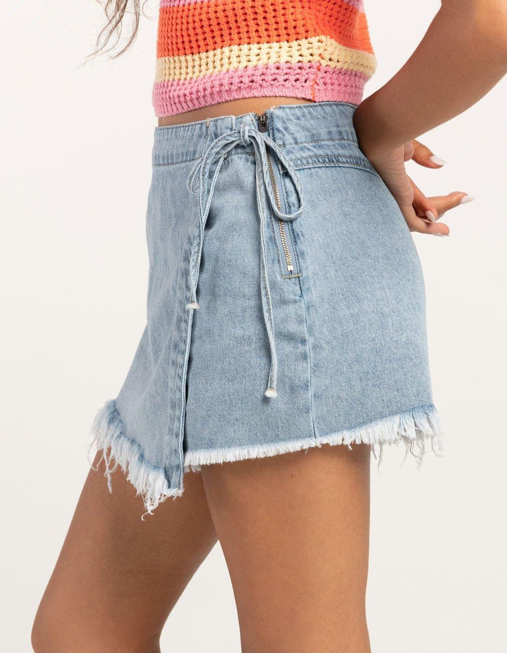 REWASH Asymmetrical Womens Denim Skort Product Image