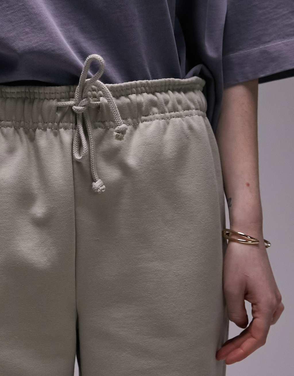 Topshop straight leg sweatpants in sand Product Image