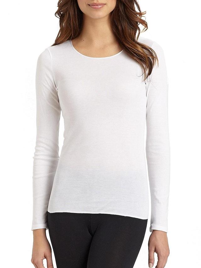 Womens Cotton Seamless Long-Sleeve Top Product Image