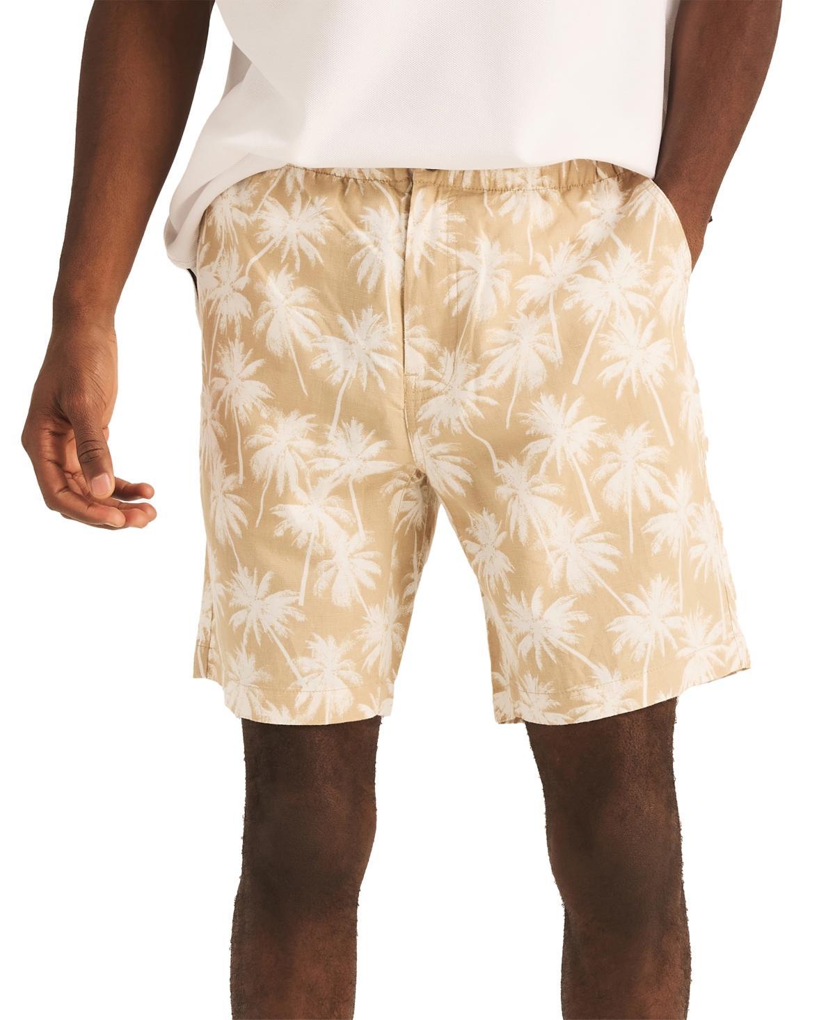 Nautica Mens 8.5 Flat Front Palm Tree Graphic Deck Shorts Product Image