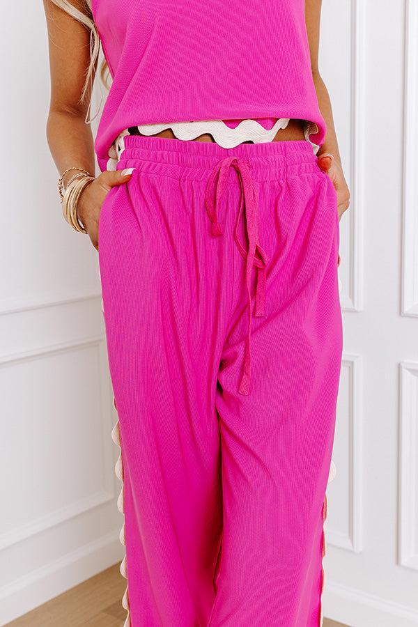 Urban Chic High Waist Wide Leg Pants in Fuchsia Product Image