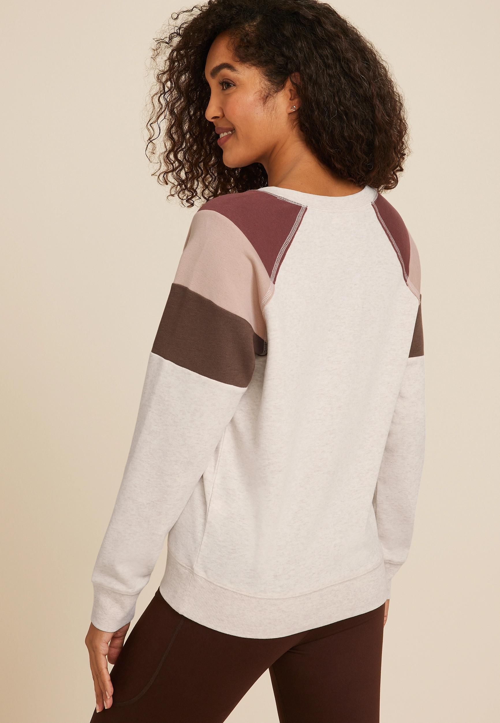 Colorblock Notch Neck Sweatshirt Product Image