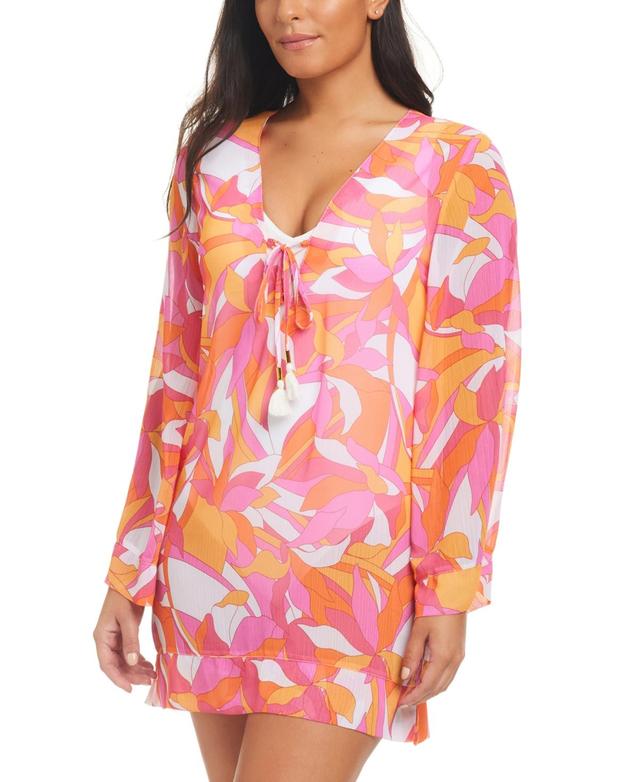 Beyond Control Womens Geometric-Print Cover-Up Dress Product Image