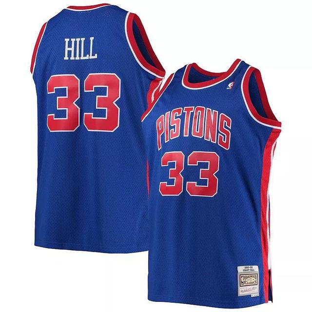 Mens Mitchell & Ness Grant Hill Blue Detroit Pistons Big and Tall Hardwood Classics Swingman Jersey - Blue Product Image