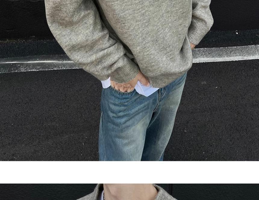 Henley Plain Sweater Product Image