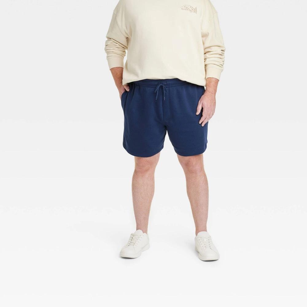 Mens Big & Tall Every Wear 7 Ultra Soft Fleece Pull-On Shorts - Goodfellow & Co Blue 4XL Product Image