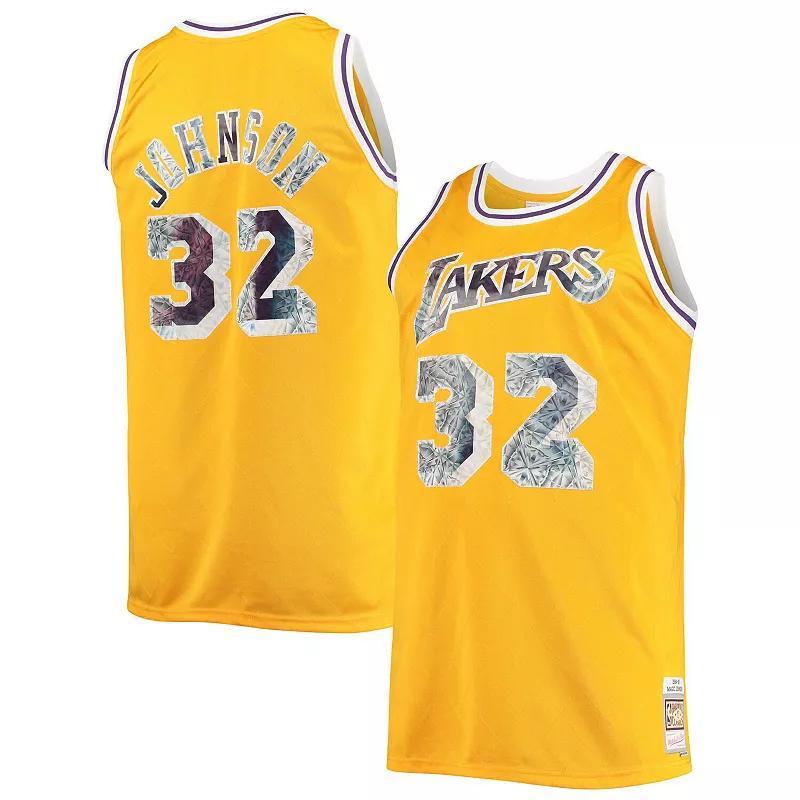 Mens Mitchell & Ness Magic Johnson Los Angeles Lakers Big & Tall 1984-85 NBA 75th Anniversary Diamond Swingman Jersey Product Image