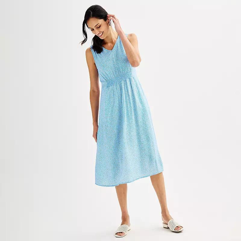 Womens Croft & Barrow Smocked Waist Midi Dress Product Image