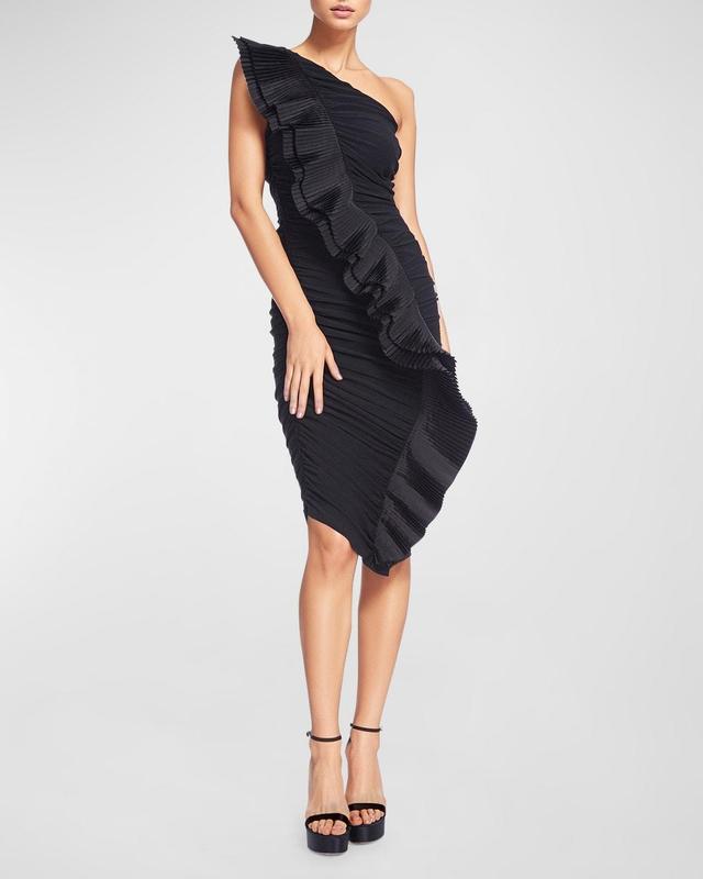 Womens Mercer Asymmetric Ruched Dress Product Image