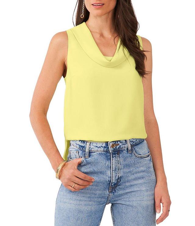 Vince Camuto Luxe Crepe de Chine Sleeveless Cowl Neck Tank Top Product Image