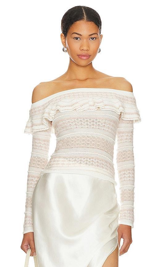 MAJORELLE Sarva Top in Ivory. - size S (also in M) Product Image